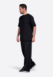 black t-shirt with tassel